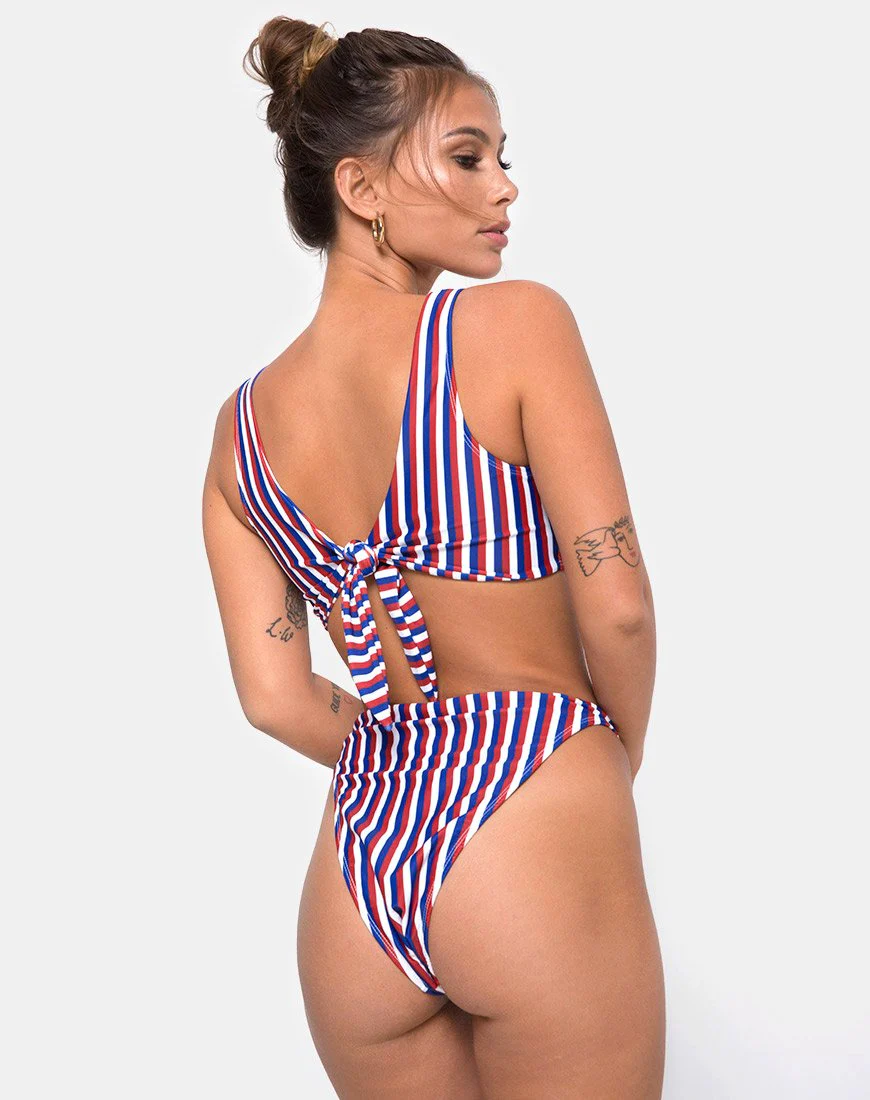 Abadie Top Bikini mit dreifachem Streifendruck - Image 2