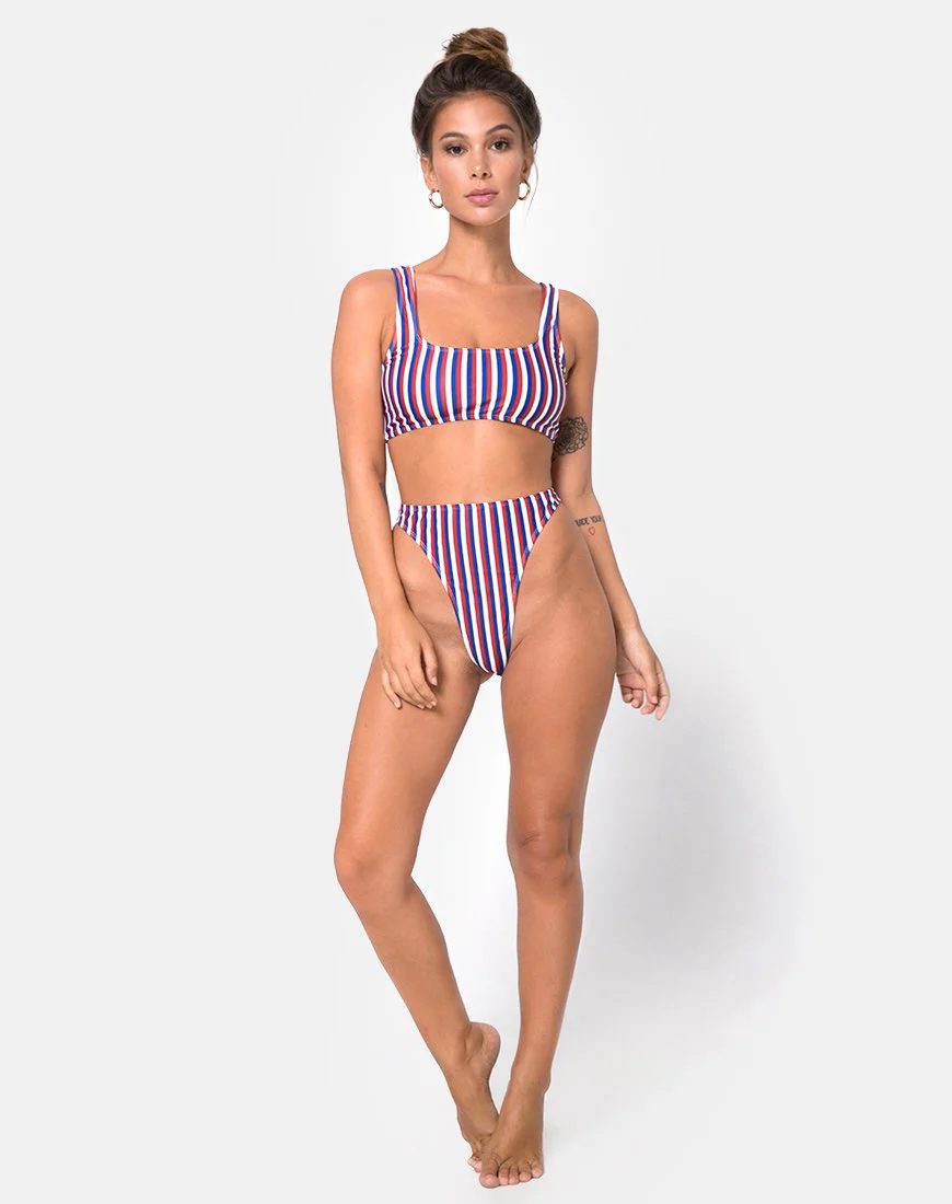 Abadie Top Bikini mit dreifachem Streifendruck - Image 3