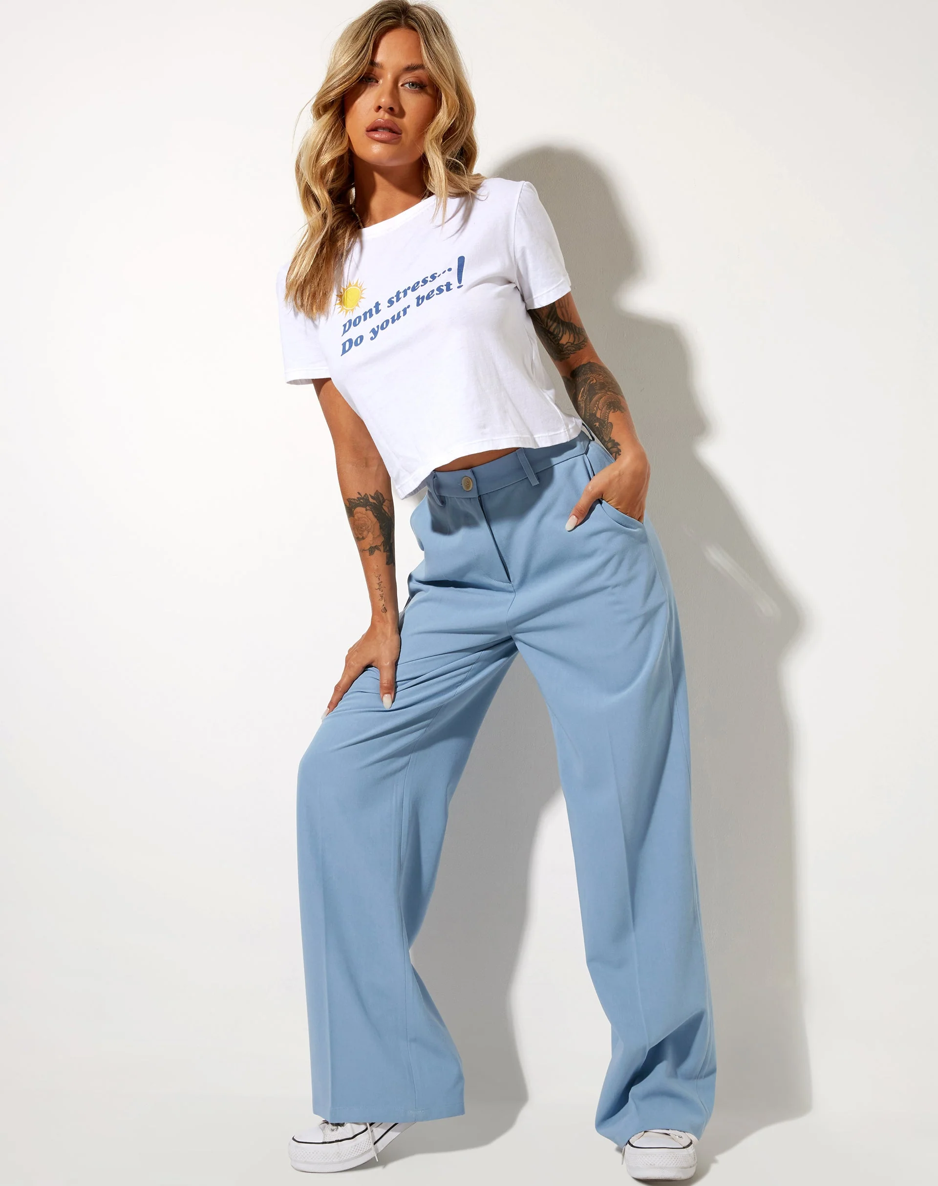Abba Straight Leg Hose in Tailoring Blau - Image 4