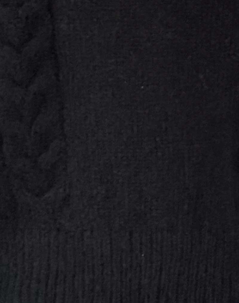Abelia Strickjacke aus Kabelstrick in Schwarz - Image 6