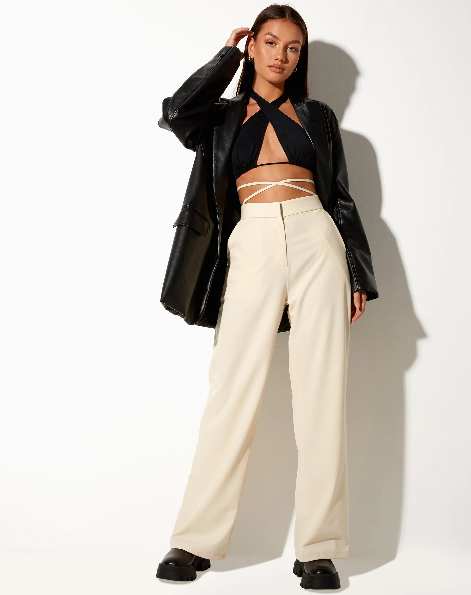 Abner Hose mit weitem Bein in Tailoring Cream - Image 4