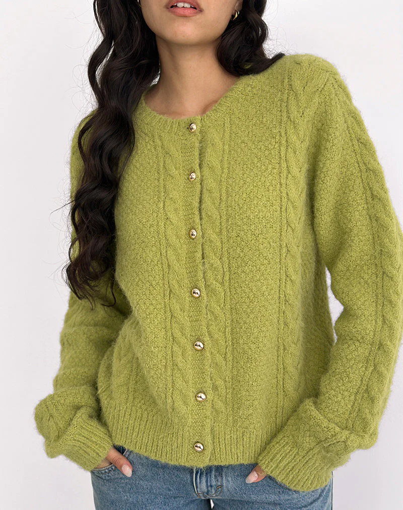 Aceso Strickjacke in leuchtendem Chartreuse - Image 3
