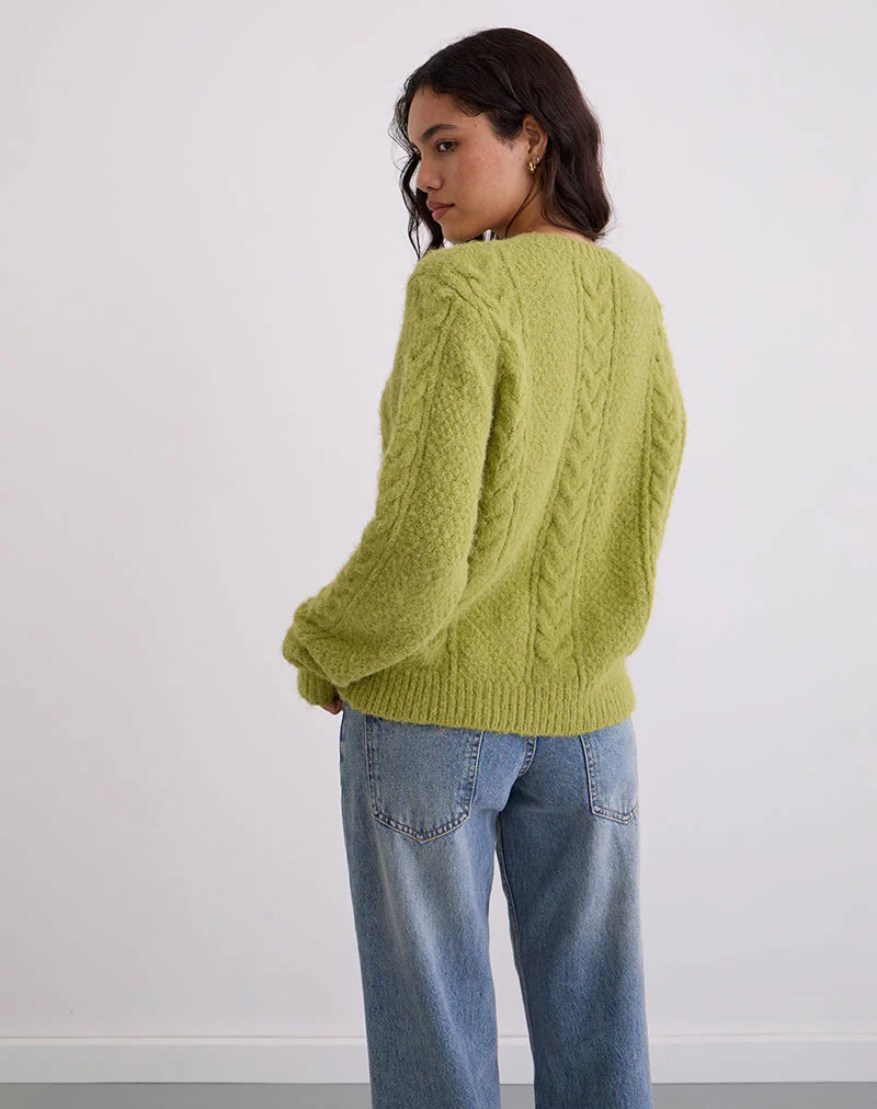 Aceso Strickjacke in leuchtendem Chartreuse - Image 7