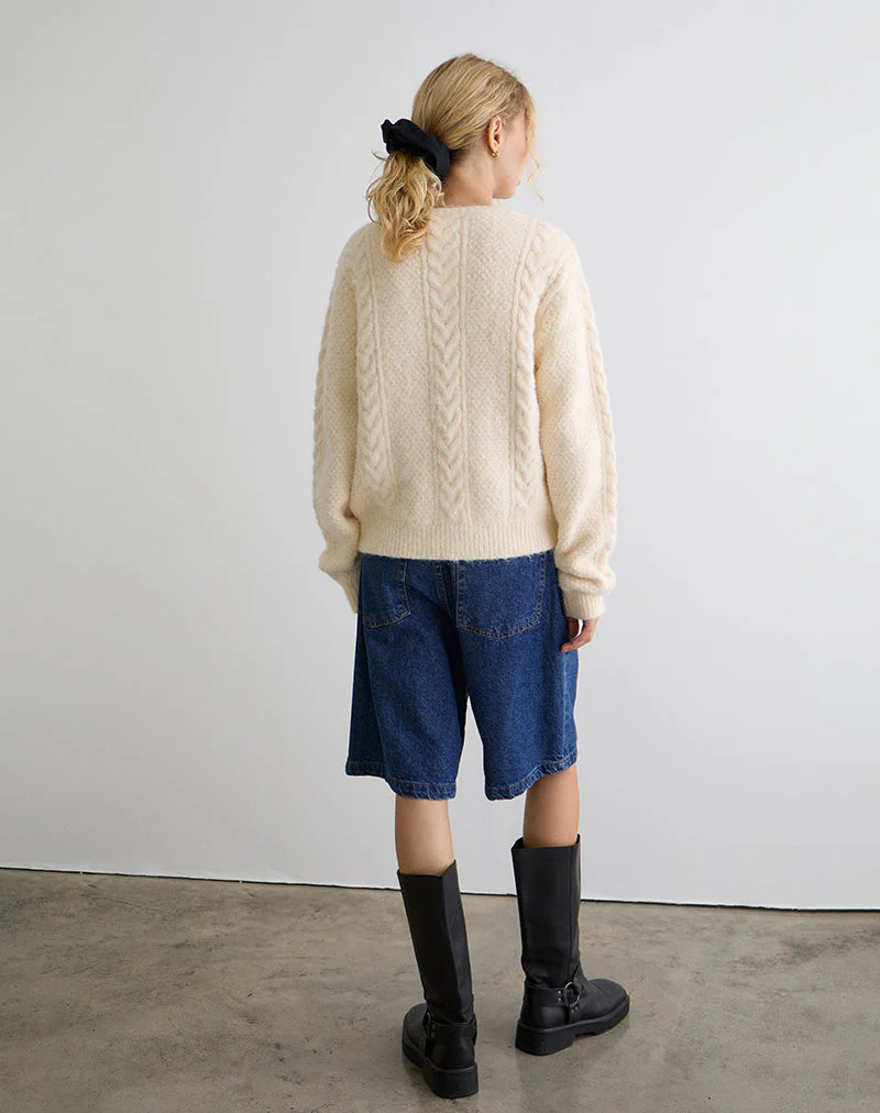 Aceso Strickjacke aus Bürstenstrick Elfenbein - Image 4