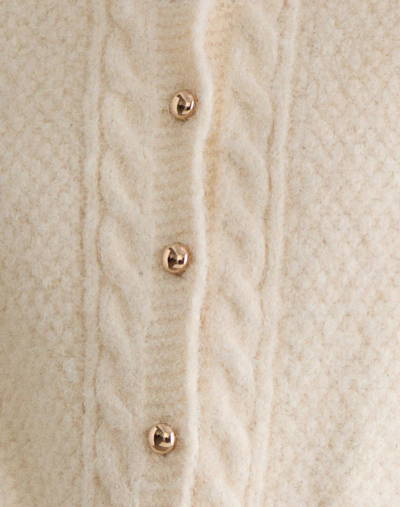 Aceso Strickjacke aus Bürstenstrick Elfenbein - Image 6