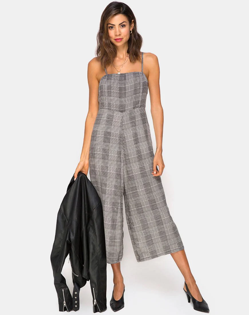 Achem Culotte-Overall aus Charles-Karo Grau - Image 4