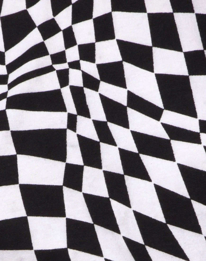 Acro Unitard in Square Flag Schwarz und Weiß - Image 5