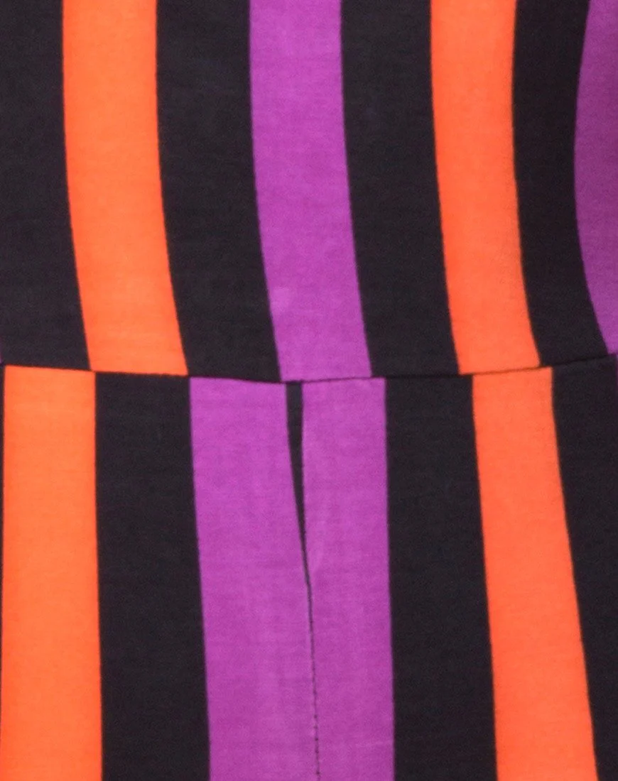 Acro Unitard in Lila und Orange gestreift - Image 5