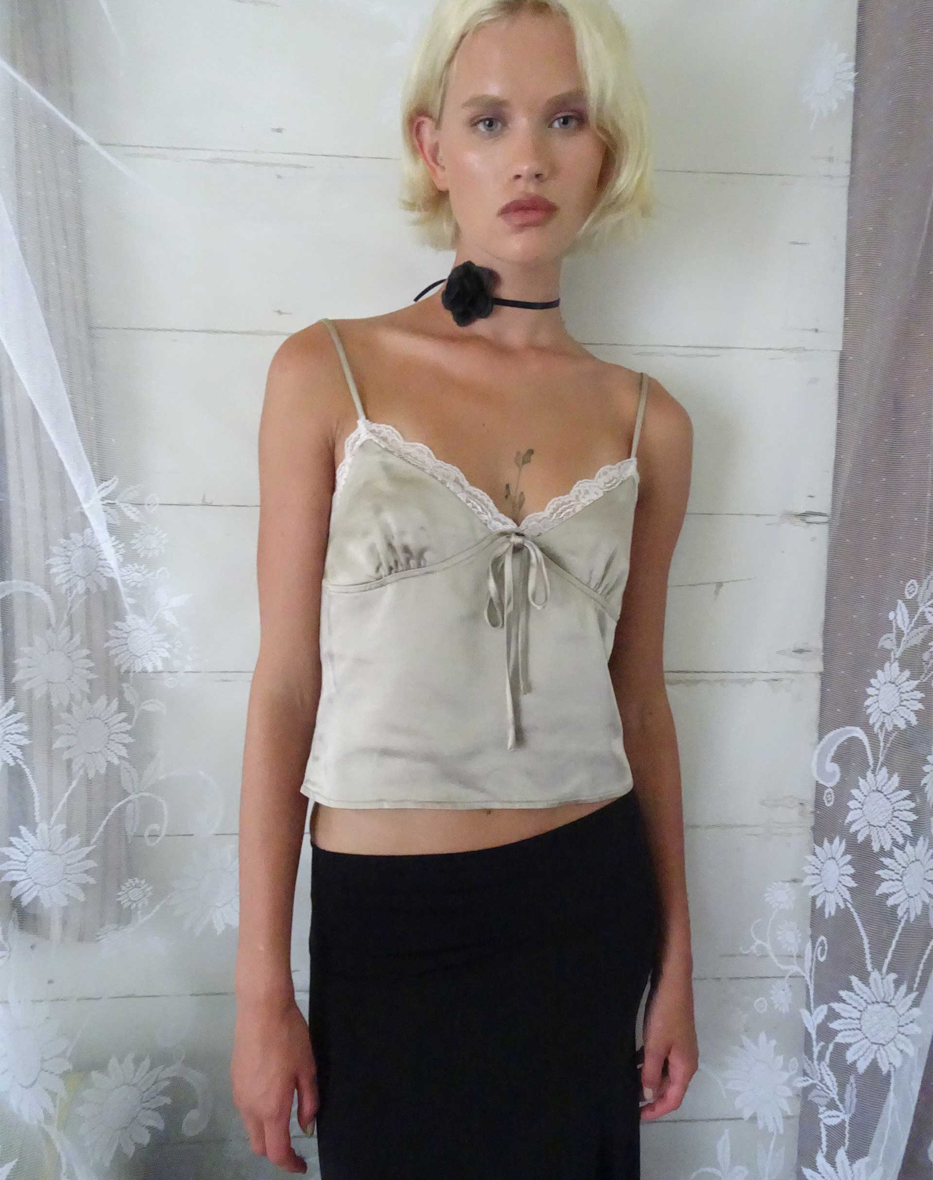 Adalia Cami Top aus Satin Champagner