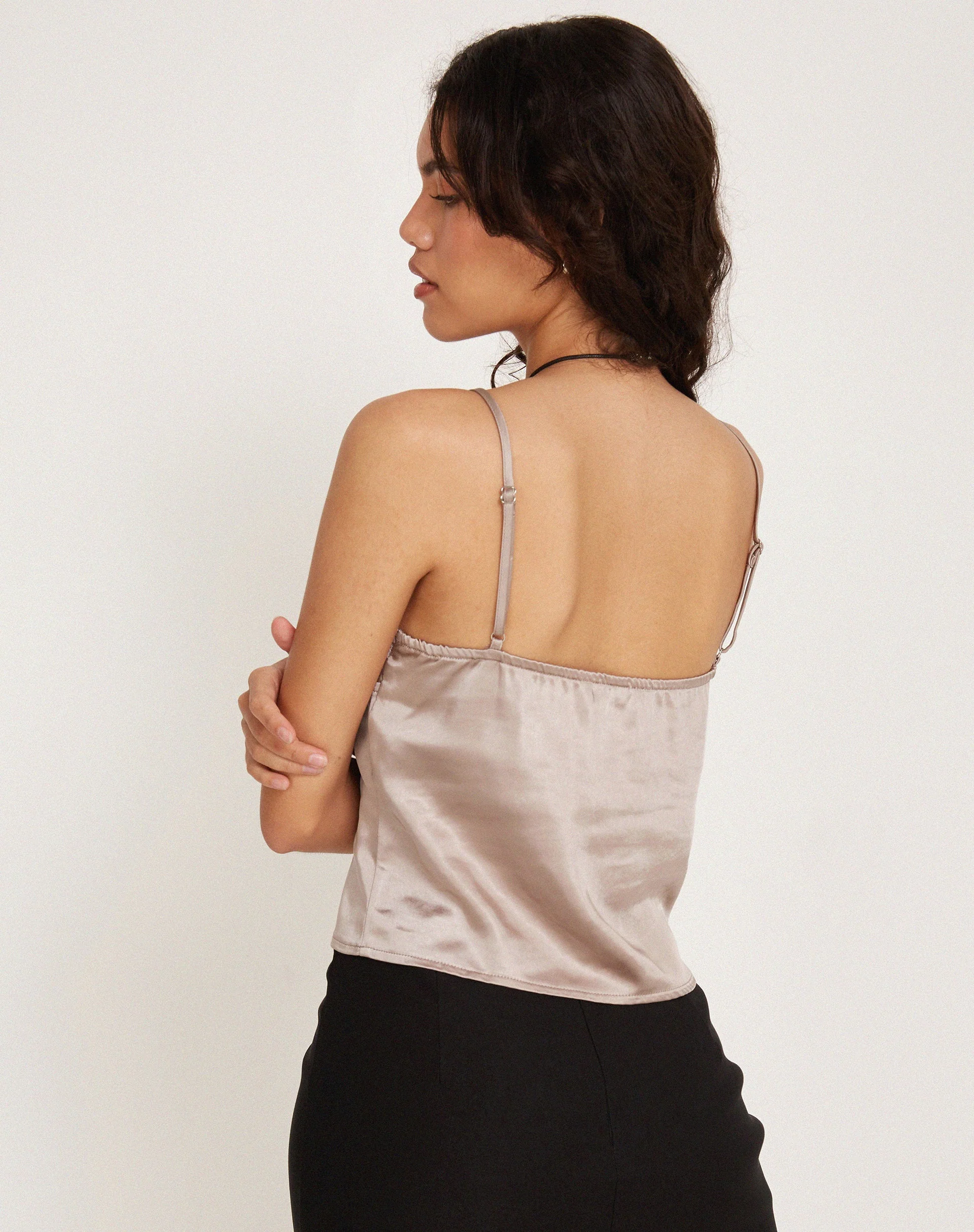 Adalia Cami Top aus Satin Champagner - Image 5