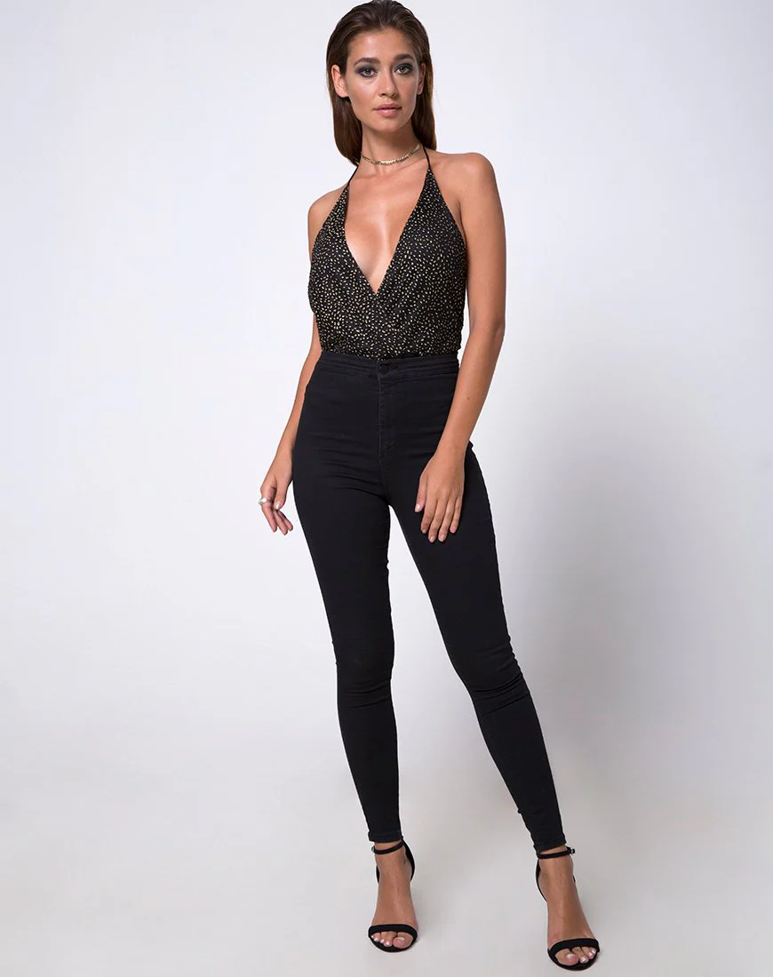 Adela Mieder aus Glitzernetz Animal Black - Image 3