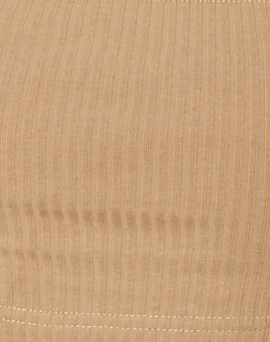 Adela Crop-Top in Rippe Camel - Image 5