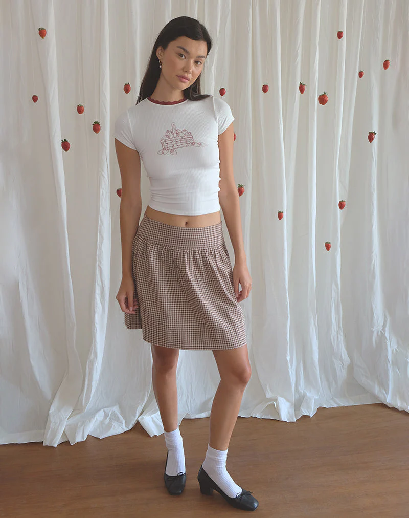 Adinda Midirock aus Mini-Gingham Braun - Image 2