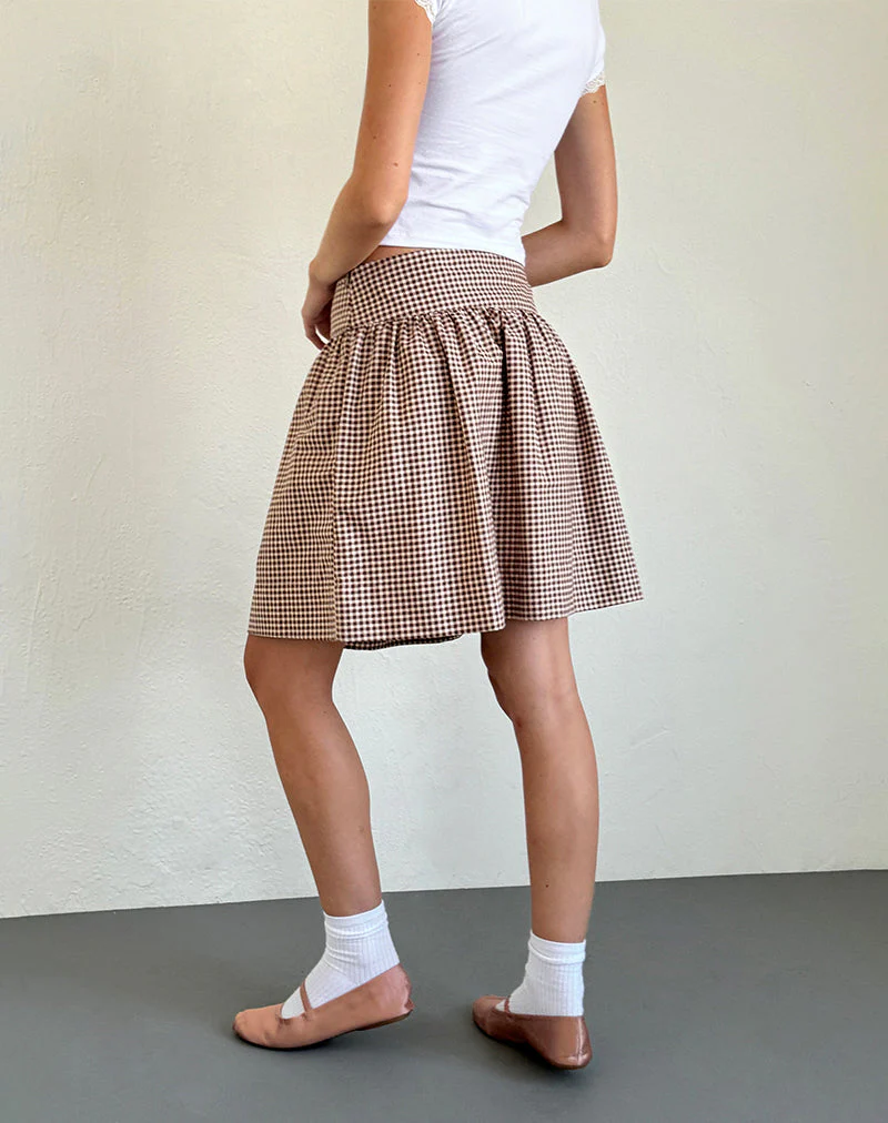 Adinda Midirock aus Mini-Gingham Braun - Image 4