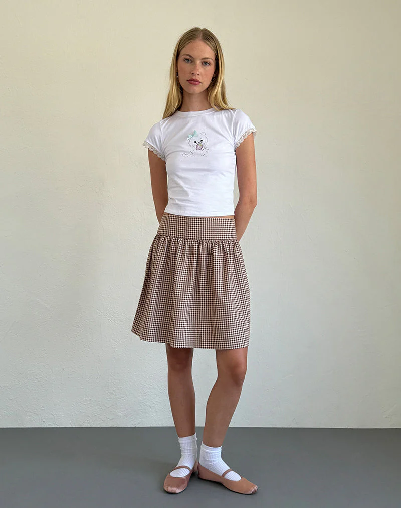 Adinda Midirock aus Mini-Gingham Braun - Image 5