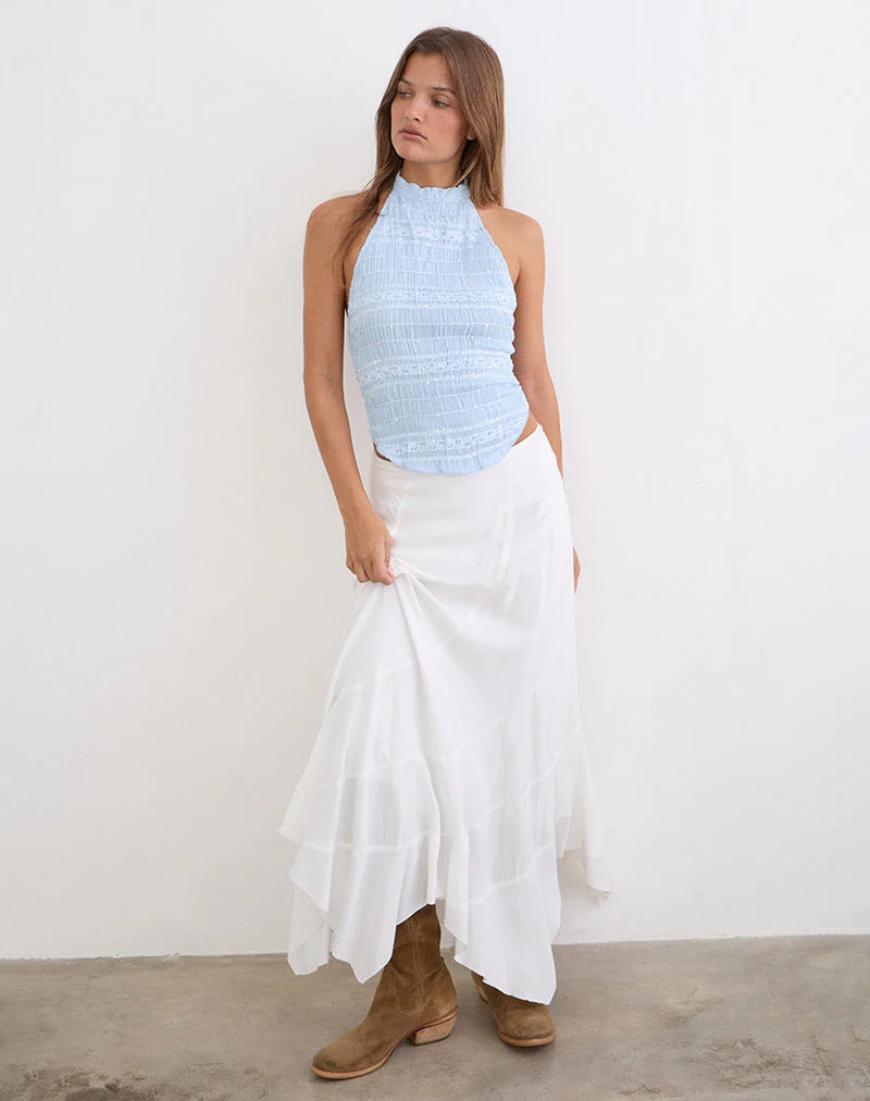 Adisti Top in Sequin Mesh Baby Blue - Image 7