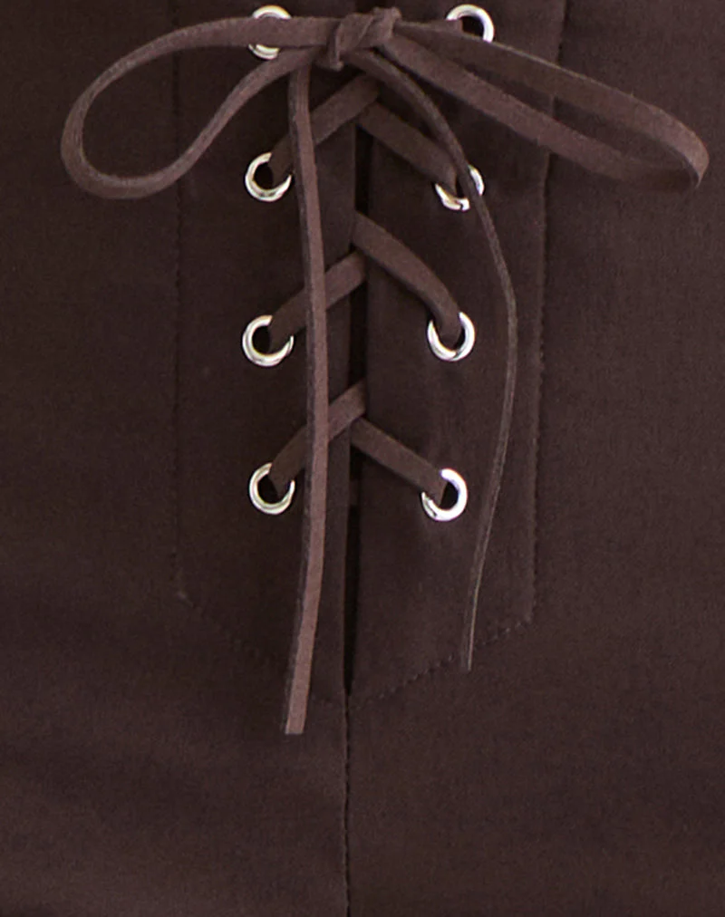 Aelva Schnür-Caprihose in Schneider-Dunkelbraun - Image 5