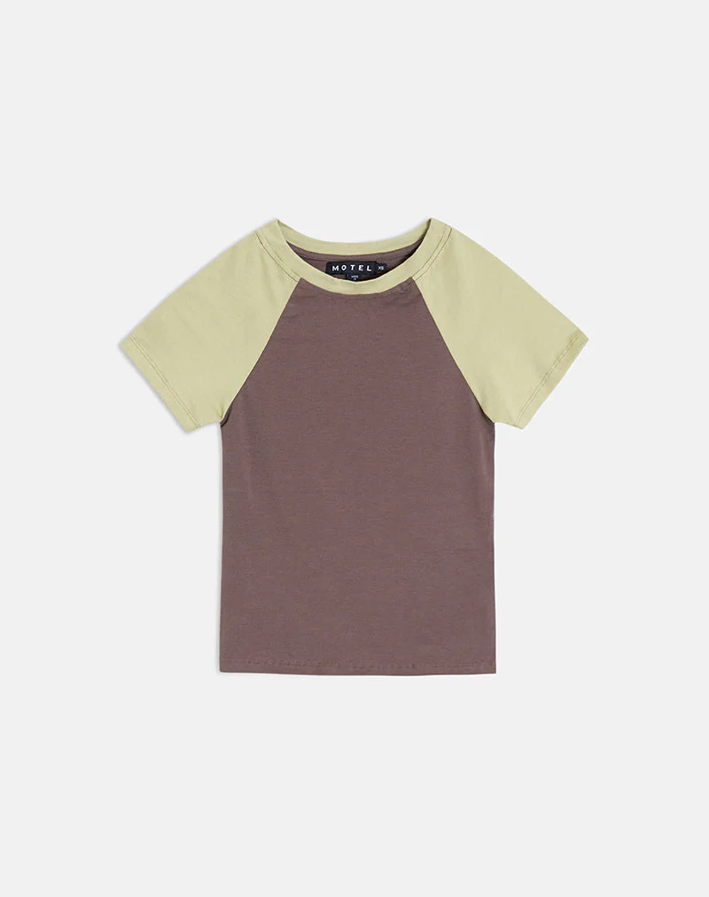 Agneta Tee in Coffee Quartz and Sage Combination - Image 4