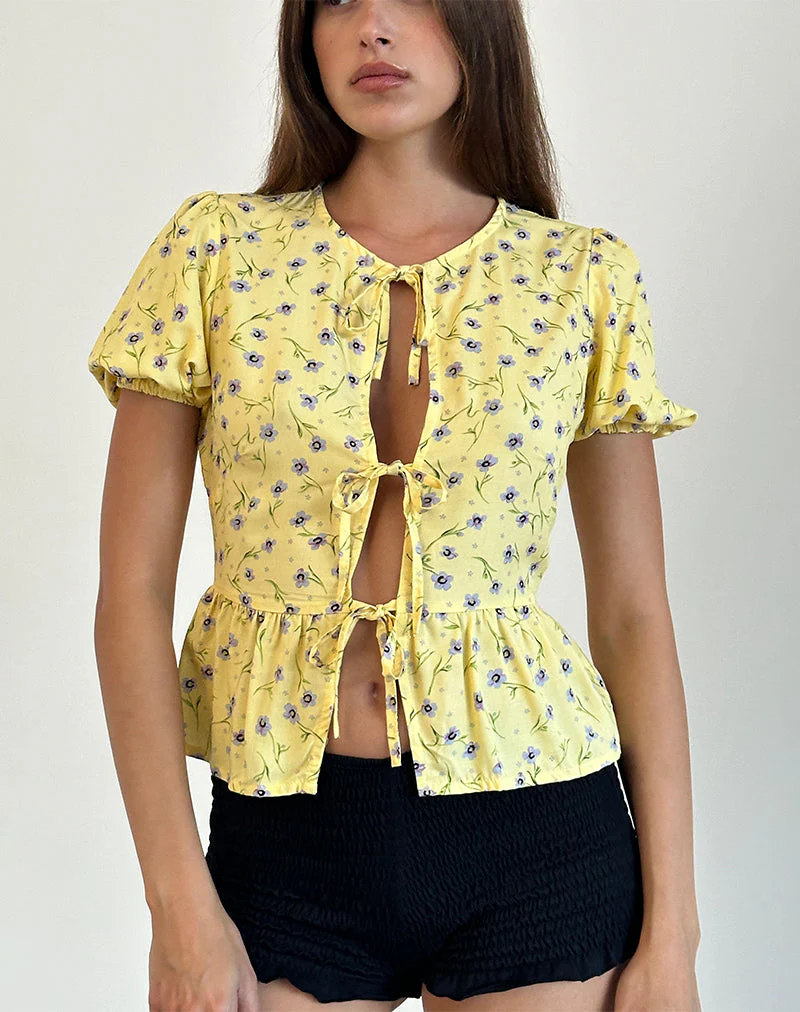 Ajasi Bluse in Wild Flower Lemon Drop - Image 2