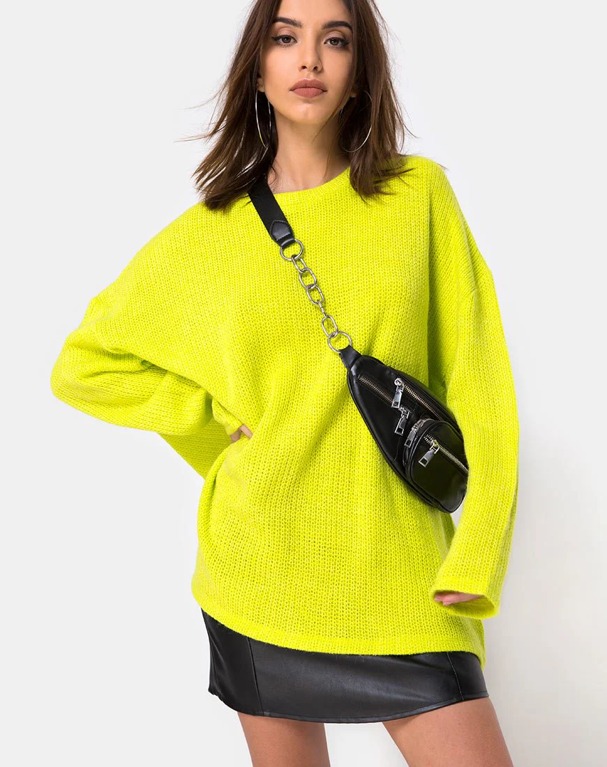 Ajie Oversize-Pullover in Limette