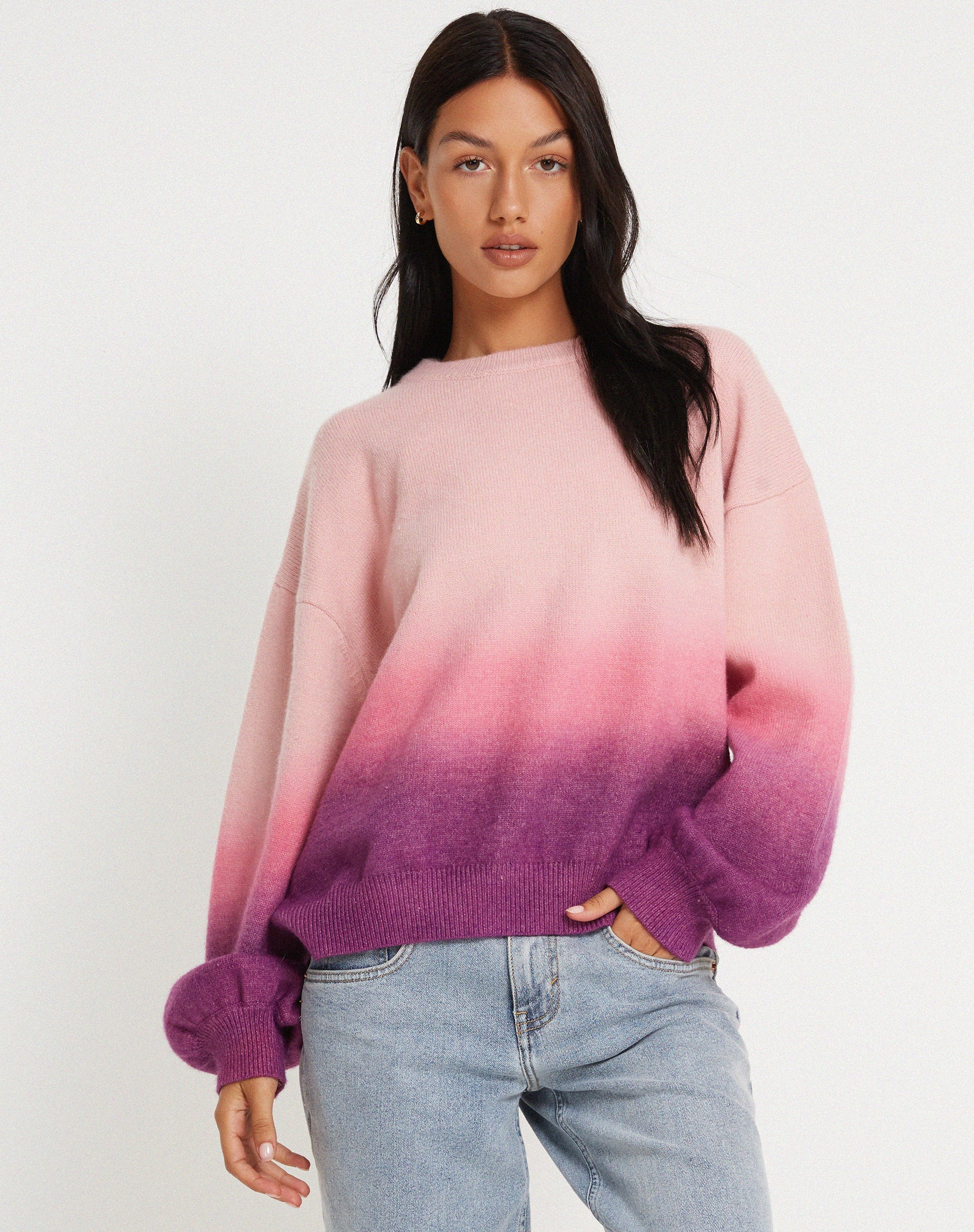 Akari-Pullover in Rosa mit Farbverlauf