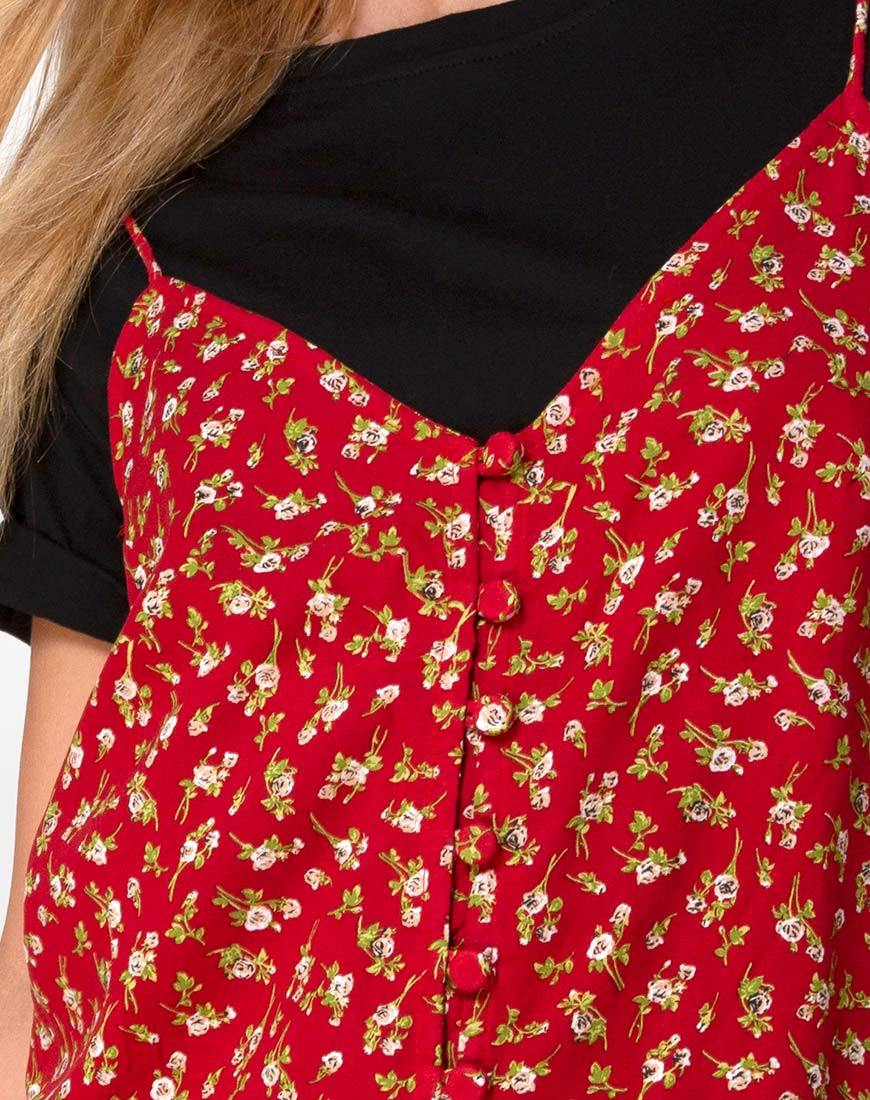 Akina Kleid in Falling For You Floral Rot - Image 5