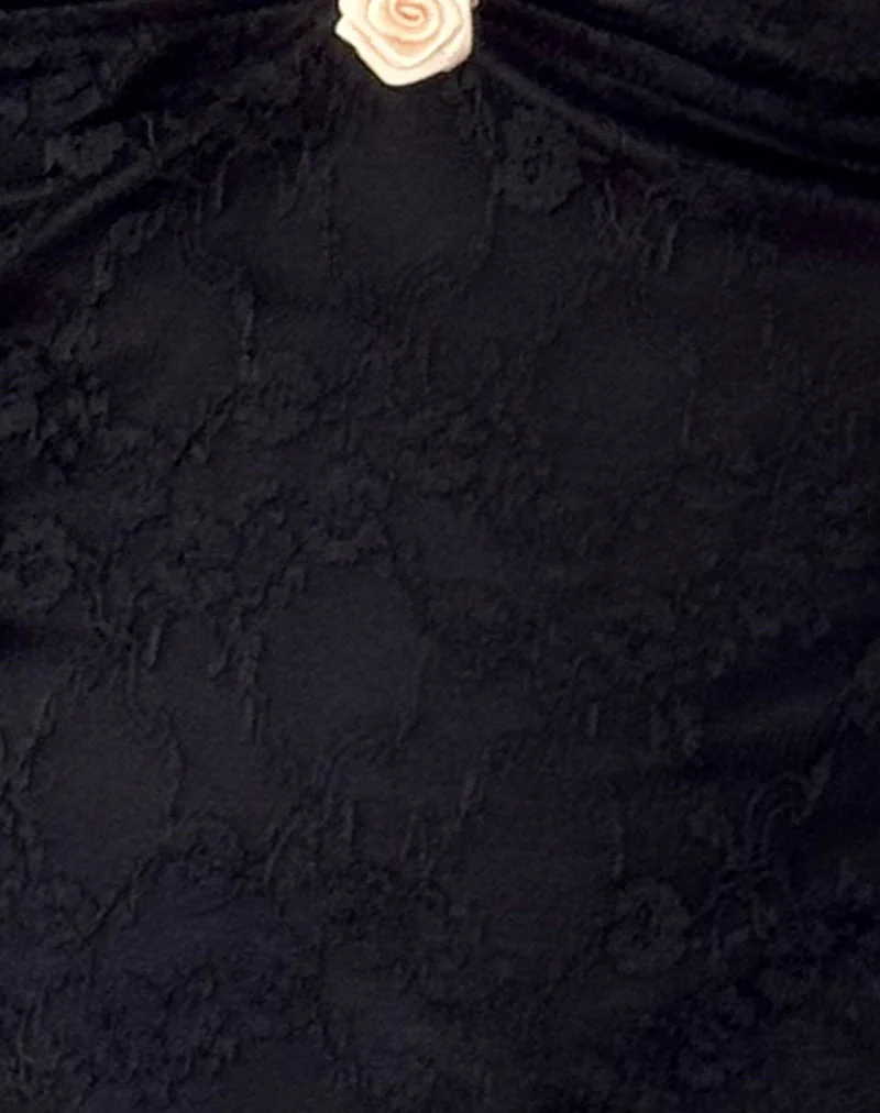 Aksa Neckholder-Top aus Canina-Spitze Schwarz - Image 7