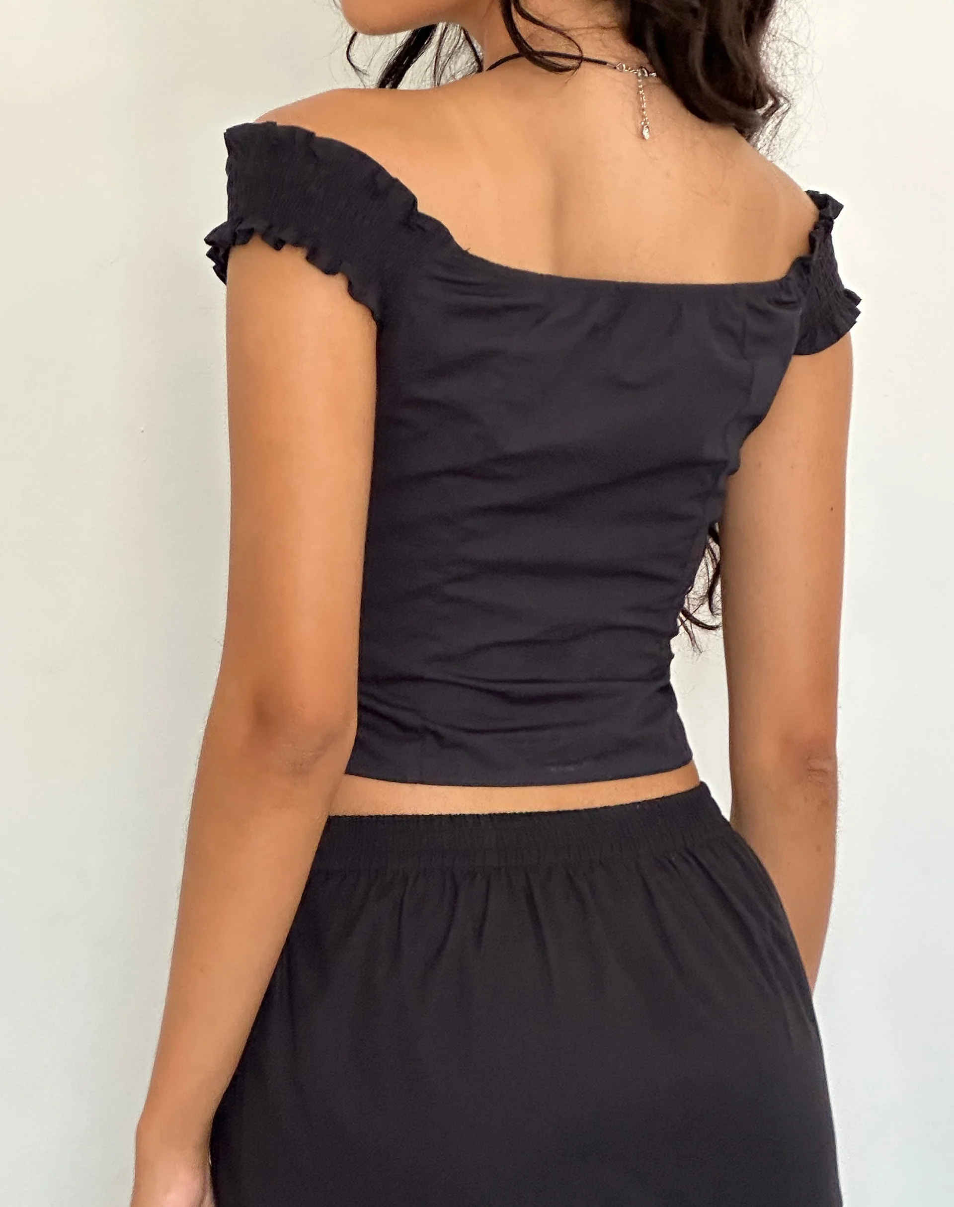 Alderidge Bardot Korsett-Top in Schwarz - Image 5