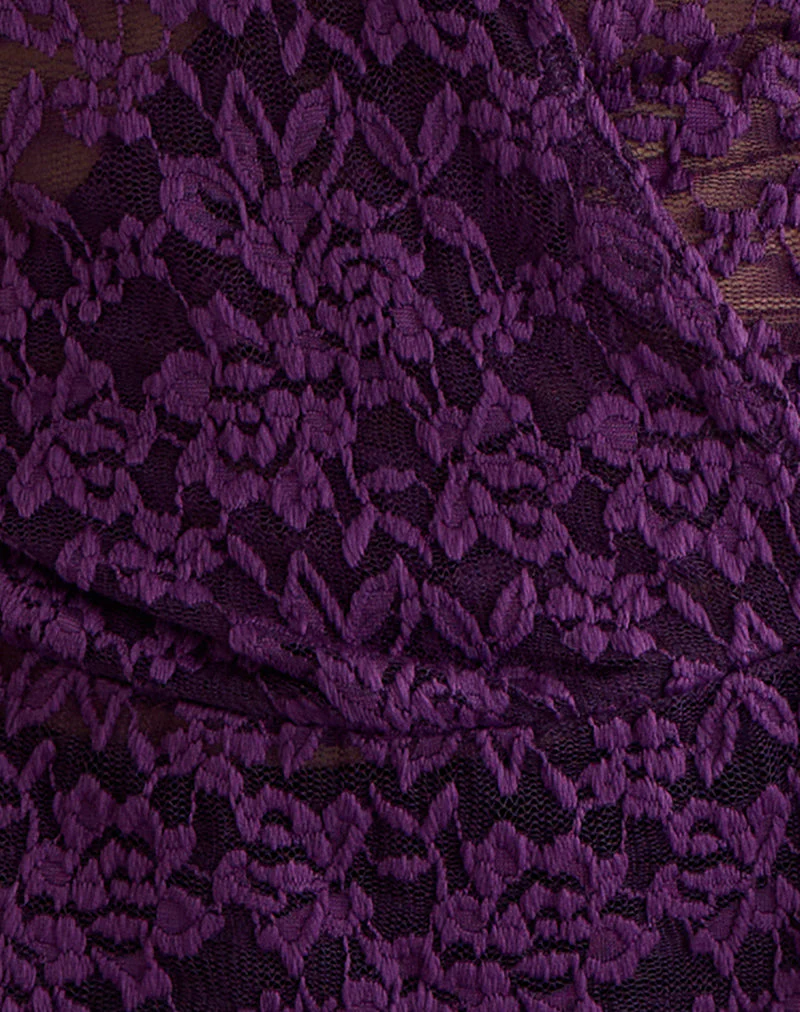 Alfaro Neckholder-Top aus Spitze in Lila - Image 6