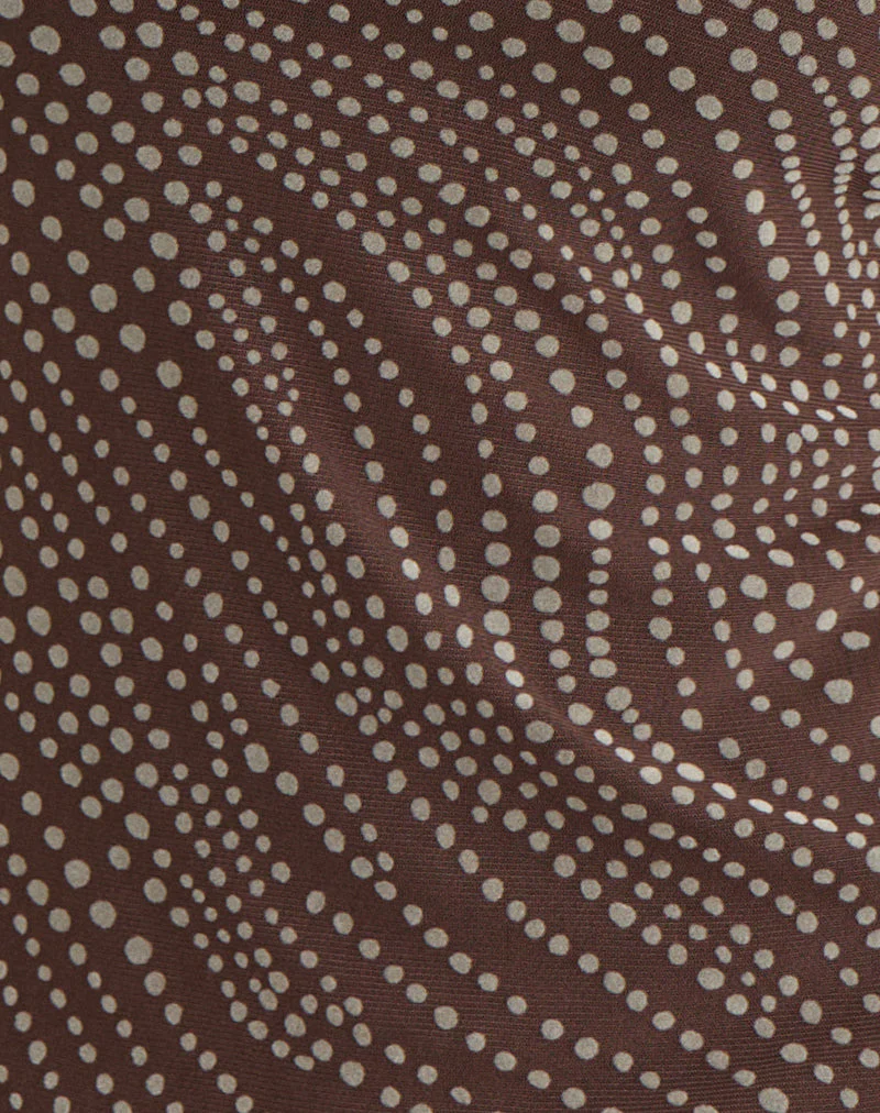 Alfreda Maxirock aus abstraktem Polka-Flock Braun - Image 6