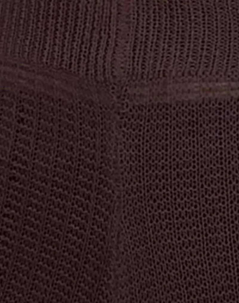 Alina Micro Short aus breitem Rippenstrick Braun - Image 6