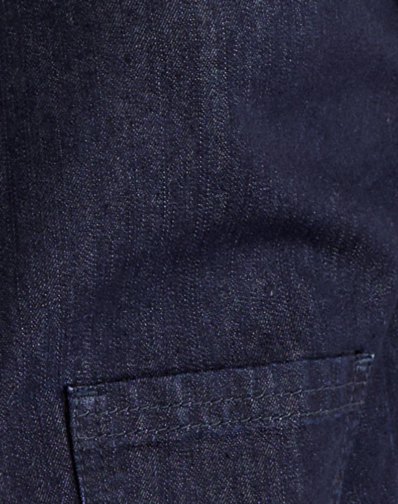 Alnira Pea Coat Top in Chambray Indigo - Image 6