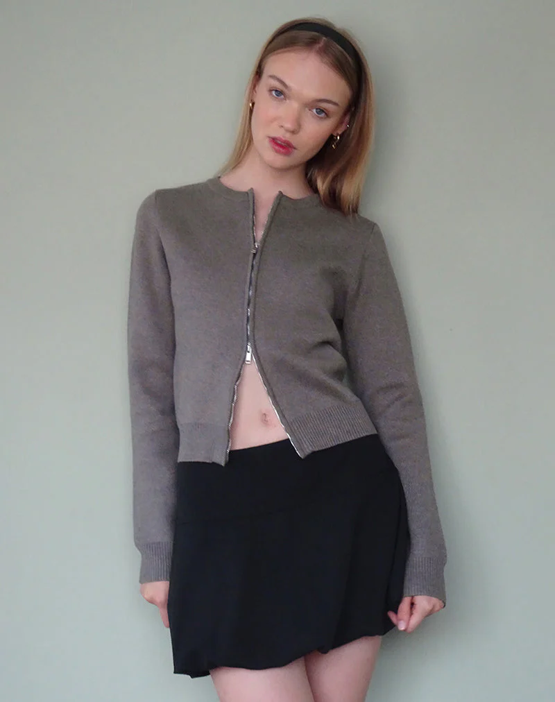 Alniyat Langarm Cardi in Anthrazit Grau - Image 2