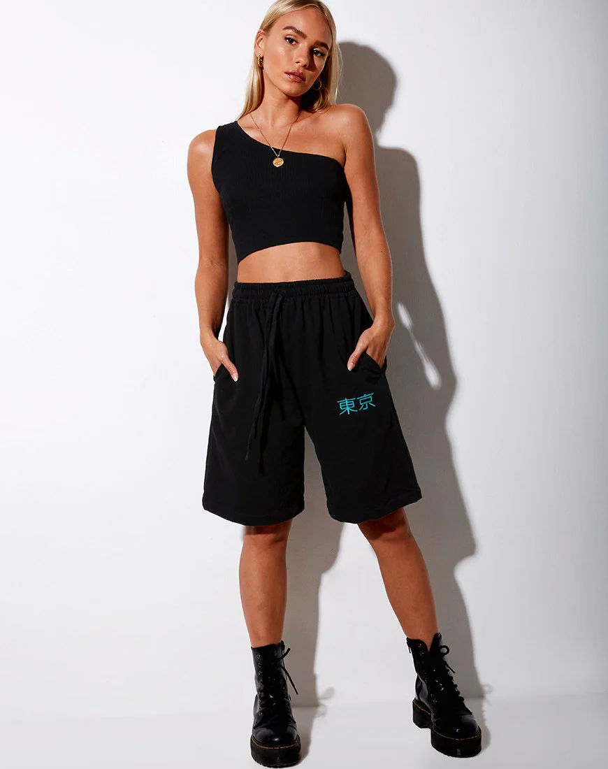 Alvaro Shorts in Schwarz mit Tokio-Stickerei - Image 3
