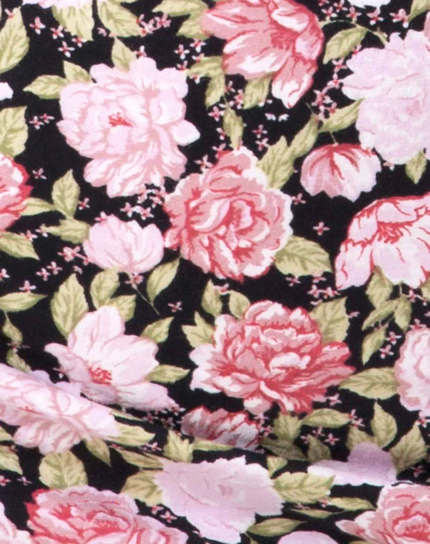 Alvina Bodycon Kleid in Bloom Floral Schwarz Base - Image 5