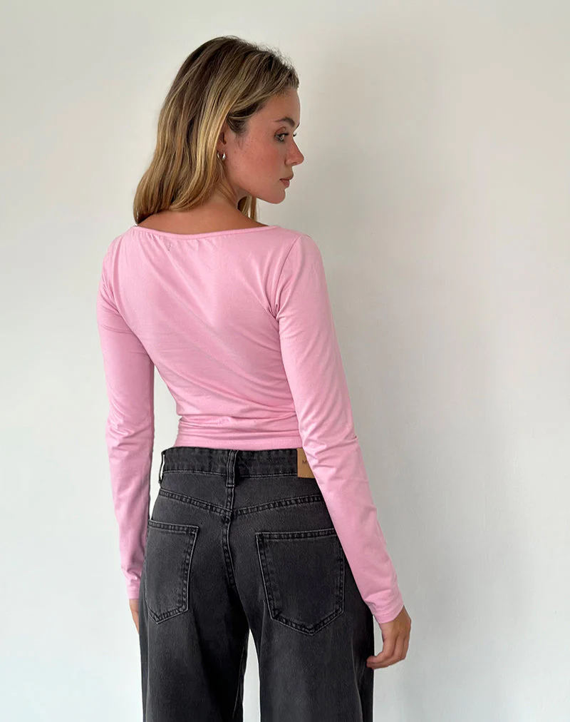 Amabon Langarm-Top in Flamingo-Pink - Image 5