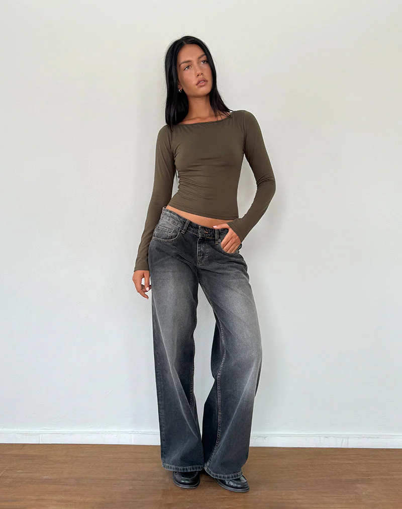 Amabon Langarm-Top in Olive - Image 4