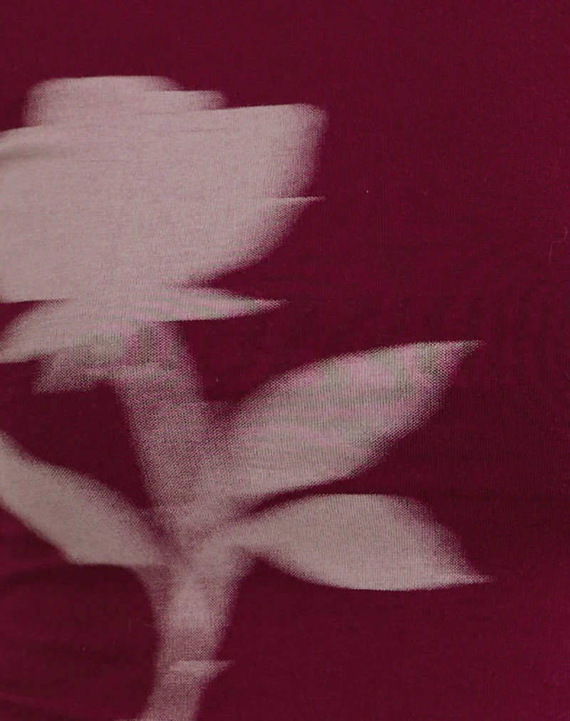 Amabon Langarm-Top in Burgundy Blurred Rose - Image 7