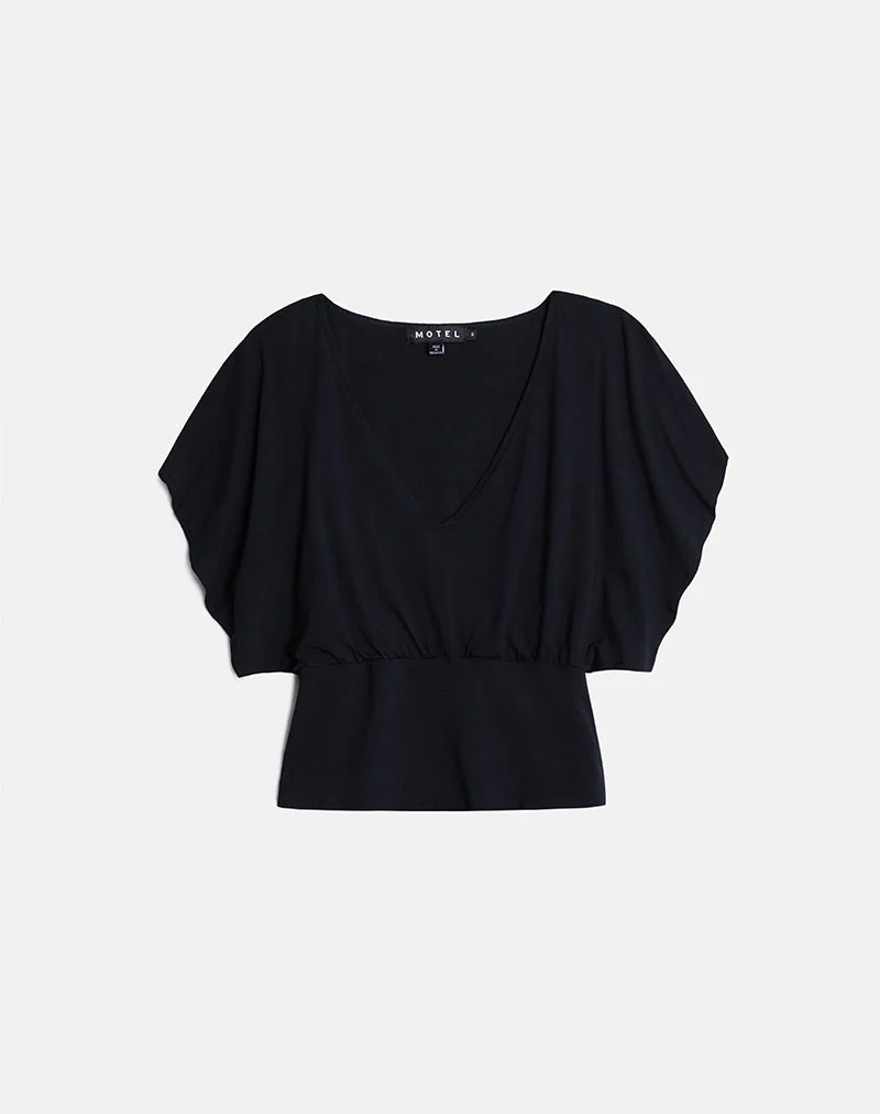 Amarata Batwing-Oberteil aus Rayon-Jersey, schwarz - Image 6