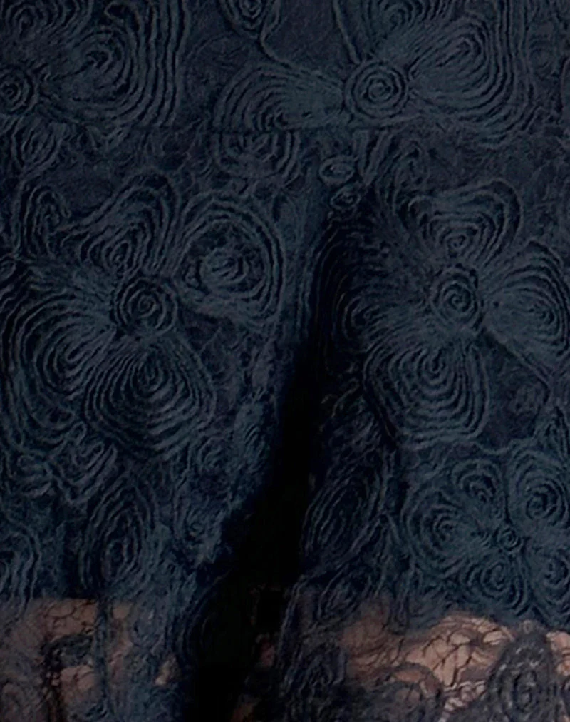 Ambika Kleid aus strukturierter Spitze Rose Schwarz - Image 6