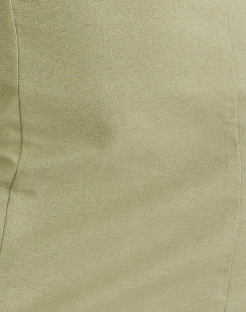 Ambra Scoop-Minikleid in Salbei Grün - Image 6