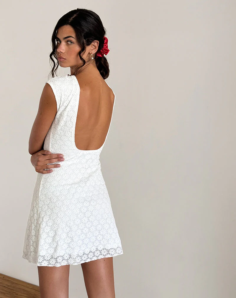 Ambu Minikleid aus floraler Spitze Elfenbein - Image 4