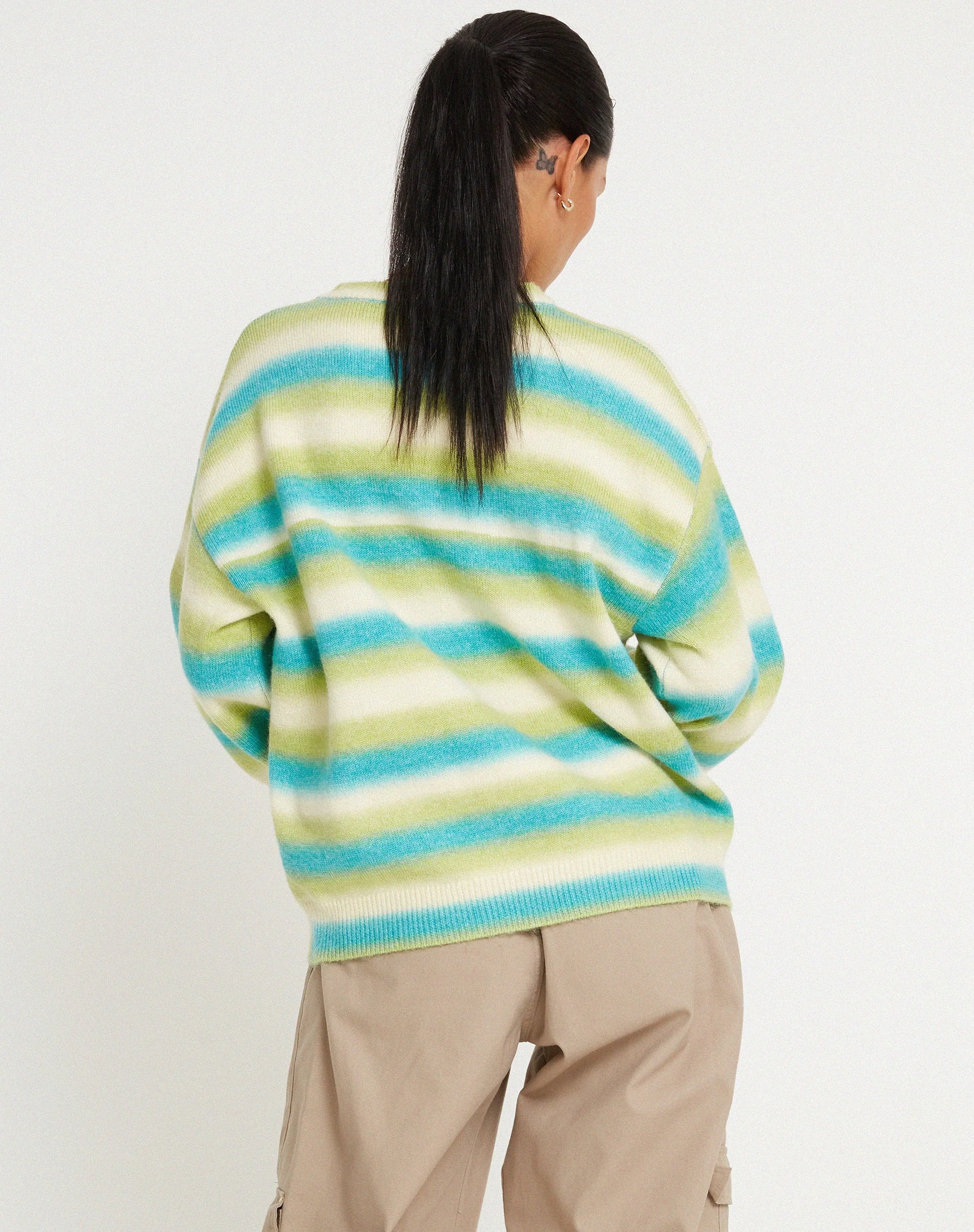 Ammaria Pullover in Blau Mix Streifen - Image 2