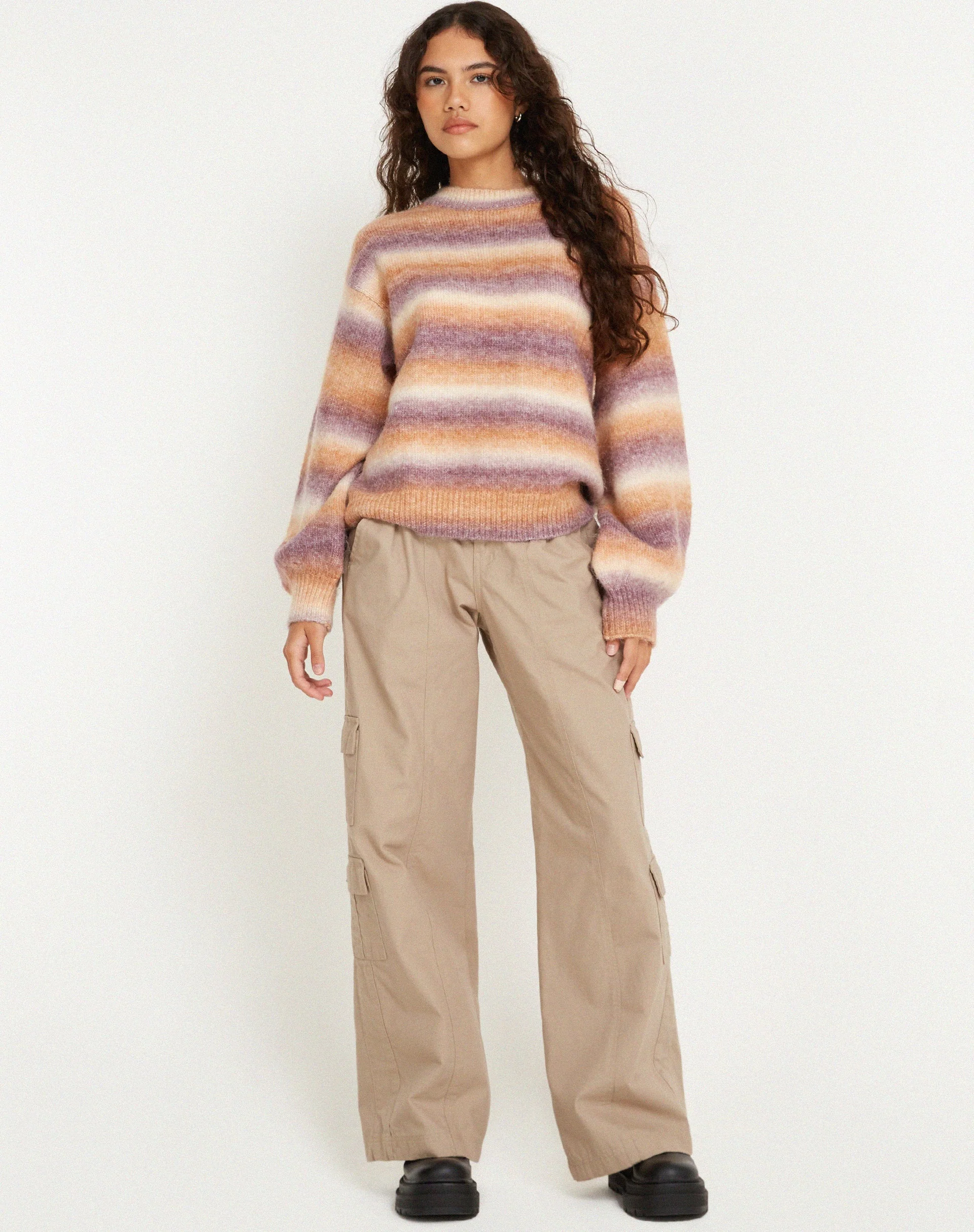 Ammaria Pullover in Lila Braun Creme - Image 3