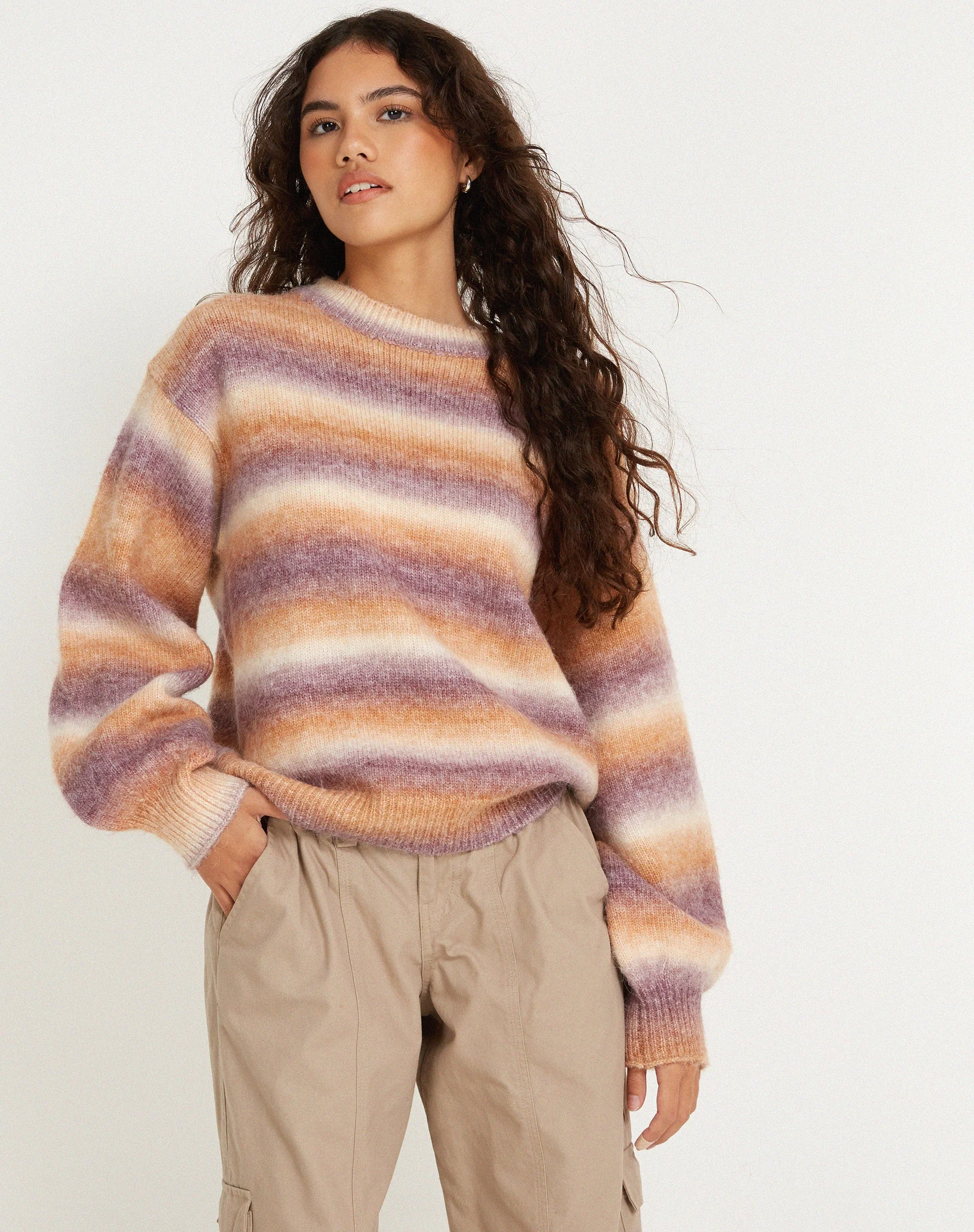 Ammaria Pullover in Lila Braun Creme - Image 5