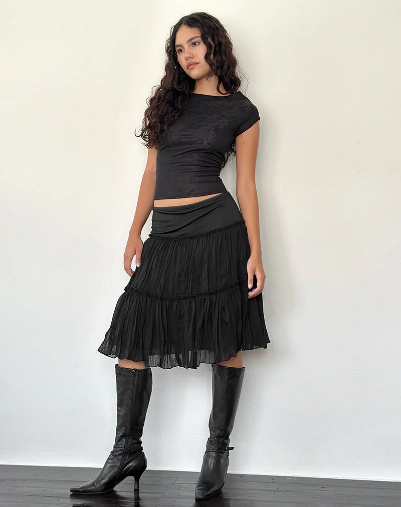 Anahita Stufenrock aus Chiffon Schwarz - Image 2
