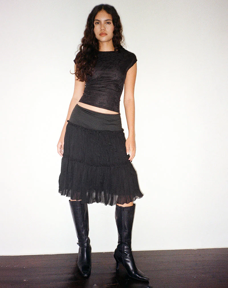 Anahita Stufenrock aus Chiffon Schwarz - Image 3