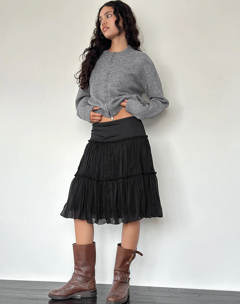 Anahita Stufenrock aus Chiffon Schwarz - Image 4