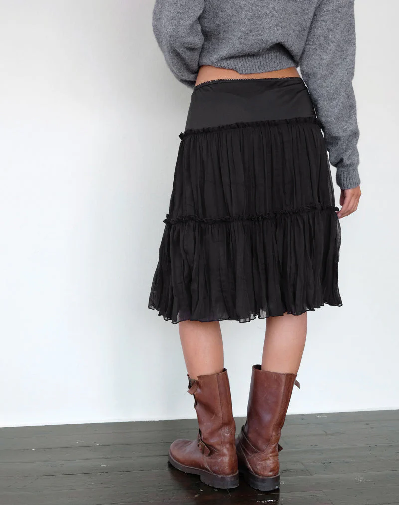 Anahita Stufenrock aus Chiffon Schwarz - Image 5