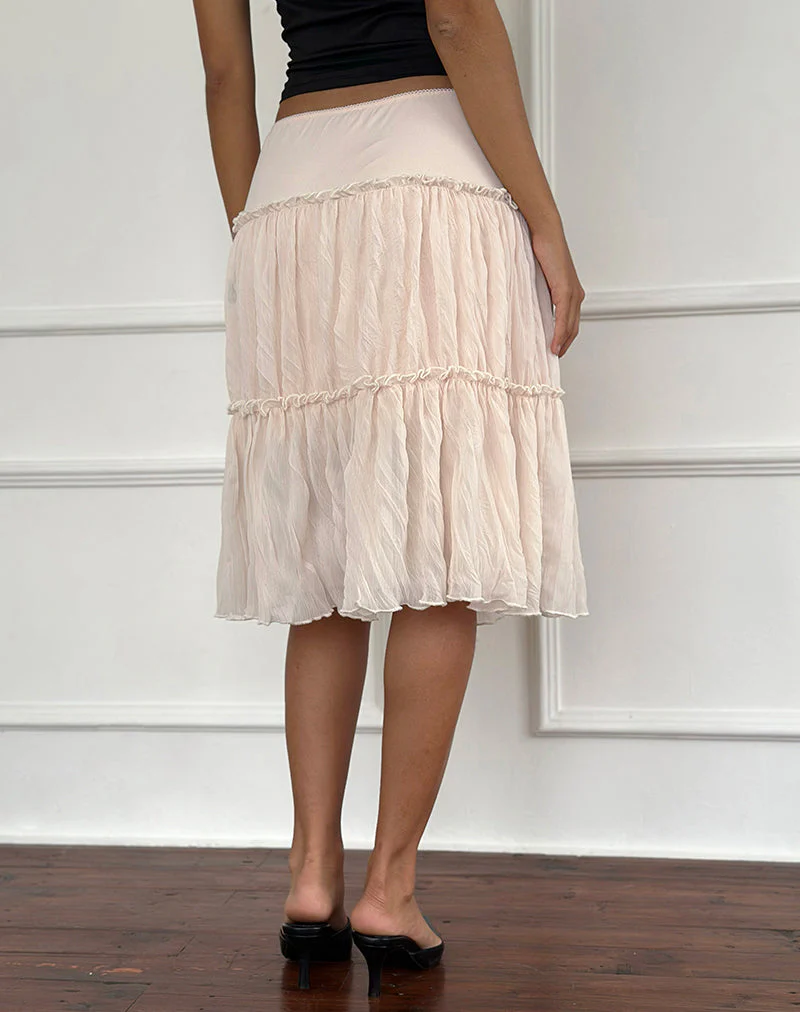 Anahita Stufenrock aus Chiffon Buttercreme - Image 3